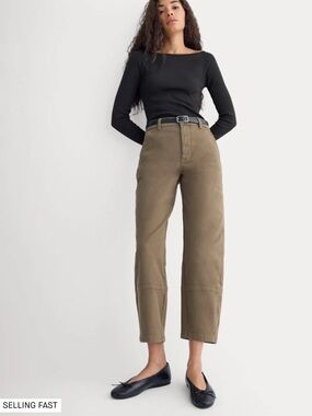 Everlane The Utility Barrel Pant in Beech | High Waisted Chinos Pants Size 8